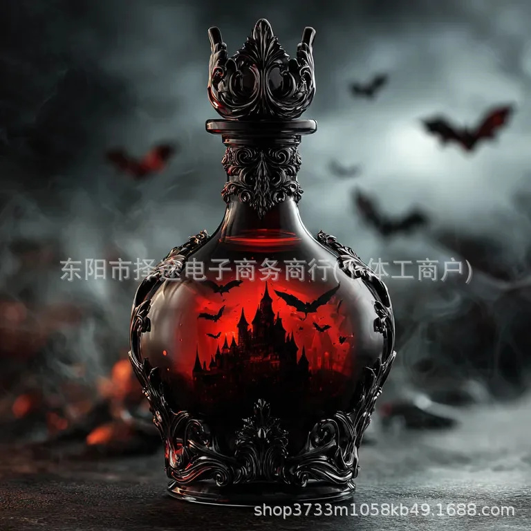 Home Bar Setup - Batwing Castle Decanter Gothic Glass With