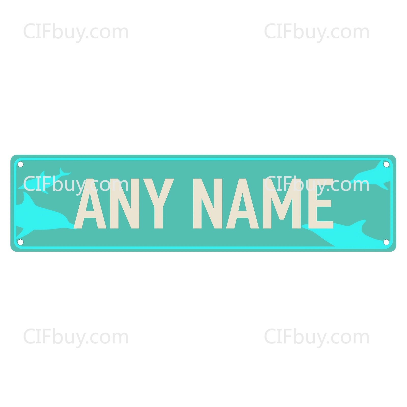 Home Bar Signs - Personalized 2D Dolphin Metal Sign, Custom