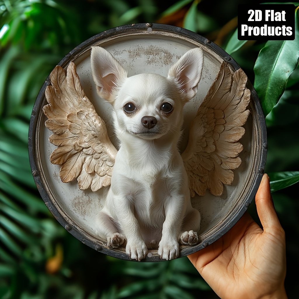Home Bar Signs - 2D Flat, 1pc, Chihuahua Theme, Round