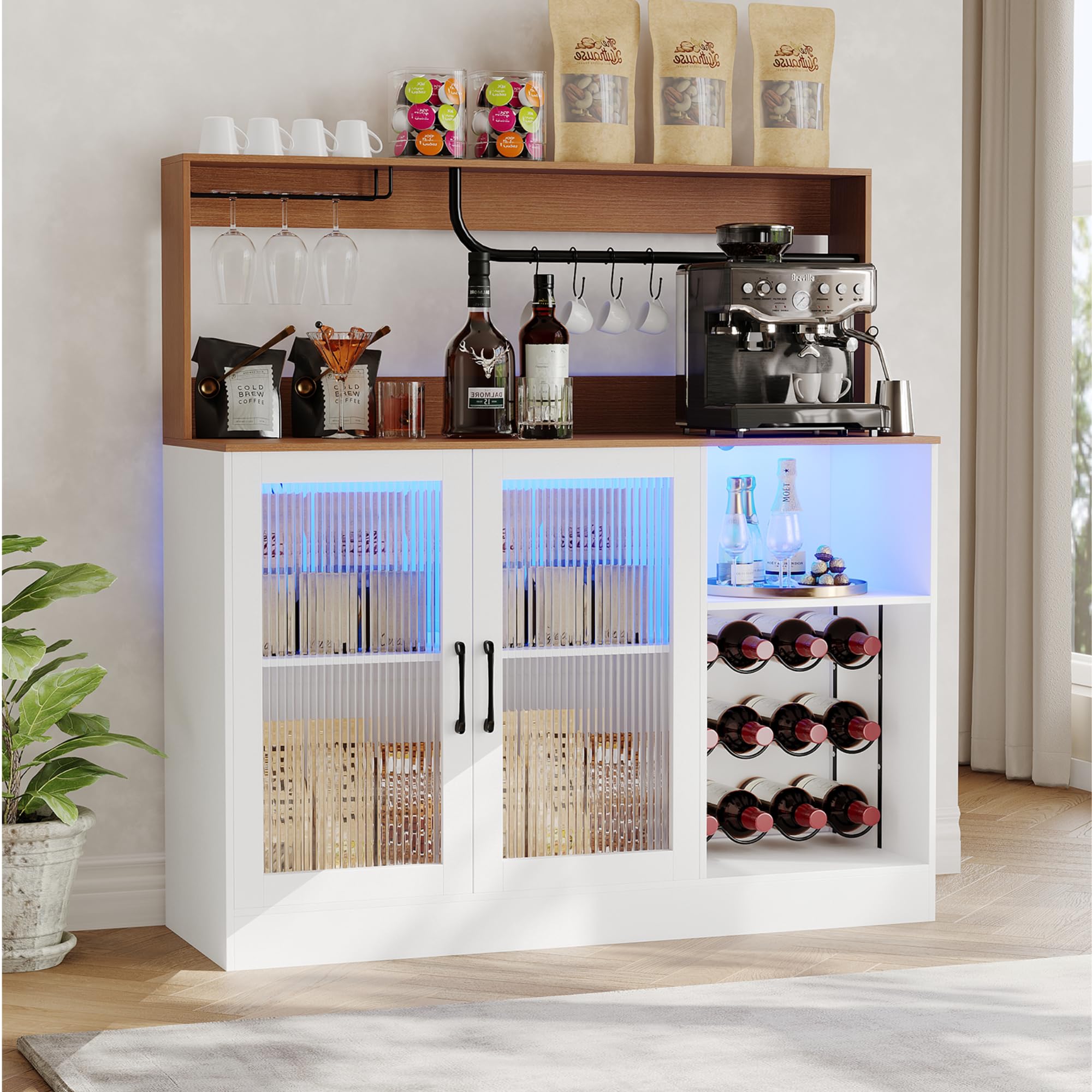 Wine Bar Cabinet With LED Ligh - огляд і ціна Home Bar Setup