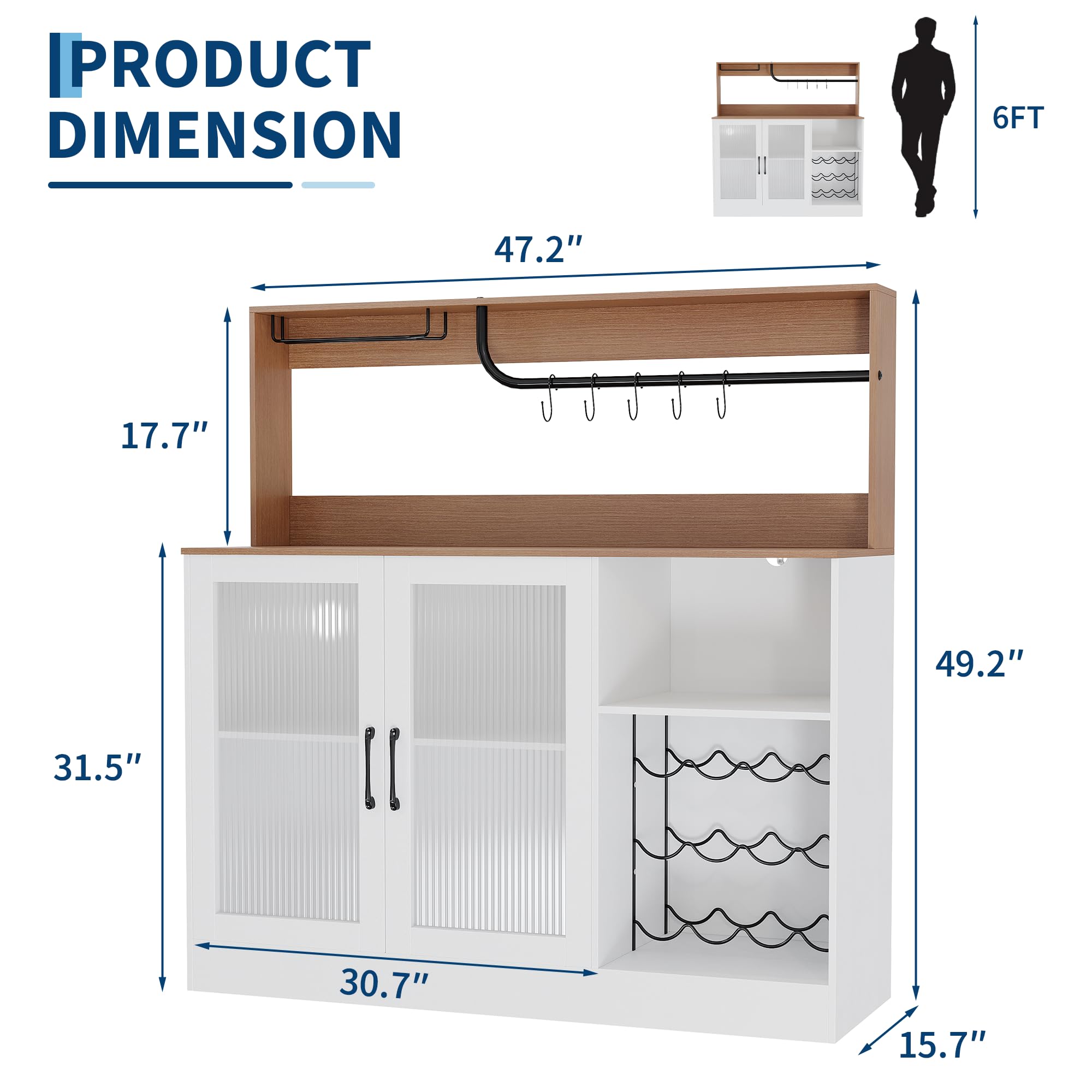 Wine Bar Cabinet With LED Ligh - огляд і ціна Home Bar Setup