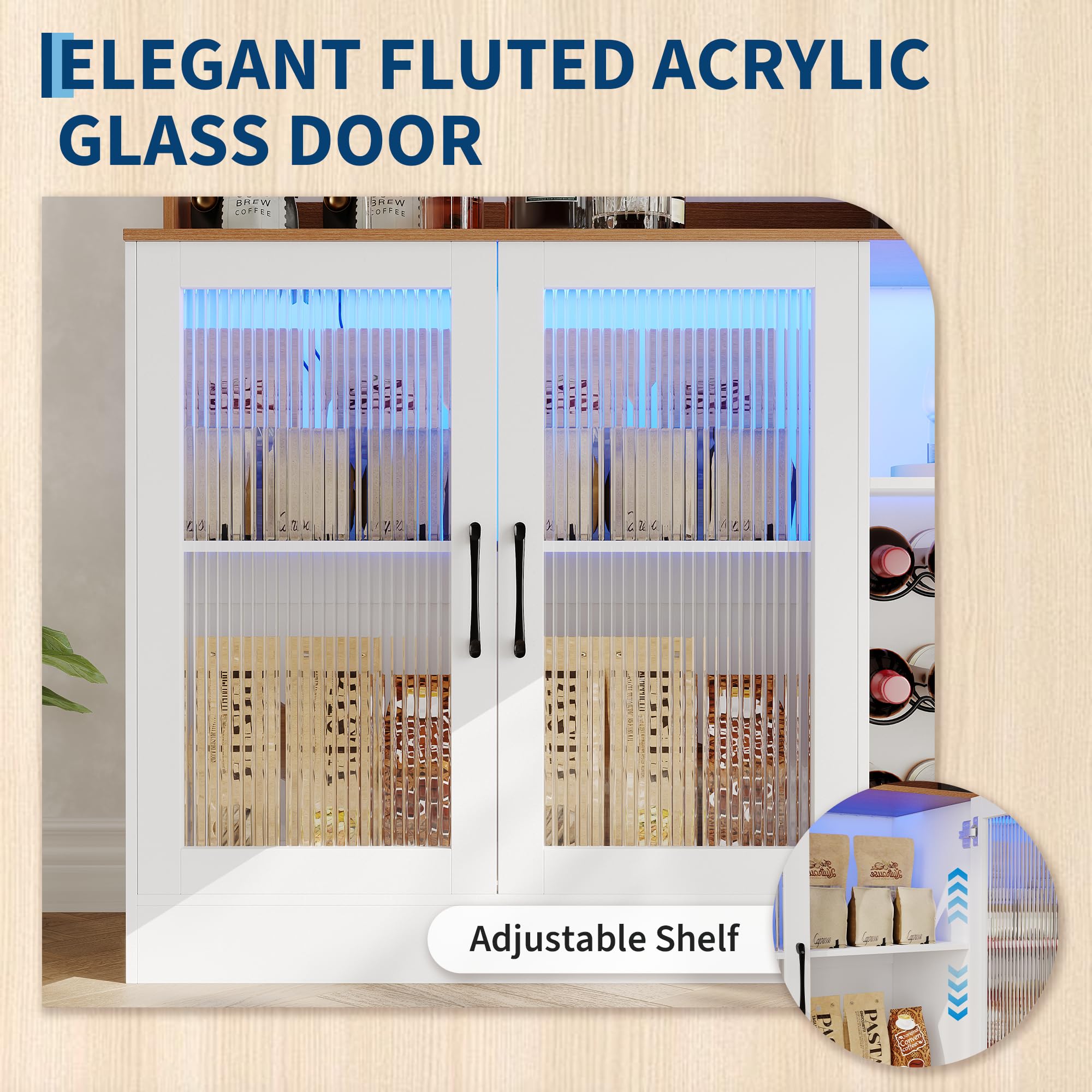 Wine Bar Cabinet With LED Ligh - огляд і ціна Home Bar Setup