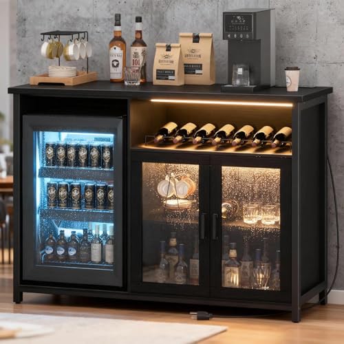 Wine Bar Cabinet with Mini Fri - огляд і ціна Home Bar Setup