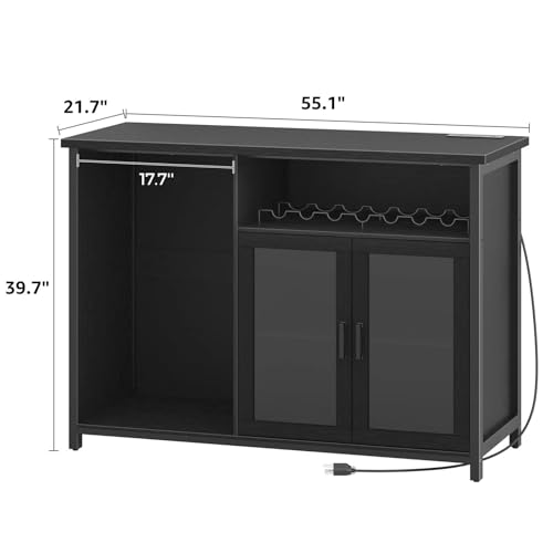 Wine Bar Cabinet with Mini Fri - огляд і ціна Home Bar Setup