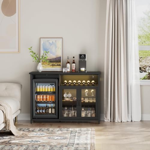 Wine Bar Cabinet with Mini Fri - огляд і ціна Home Bar Setup