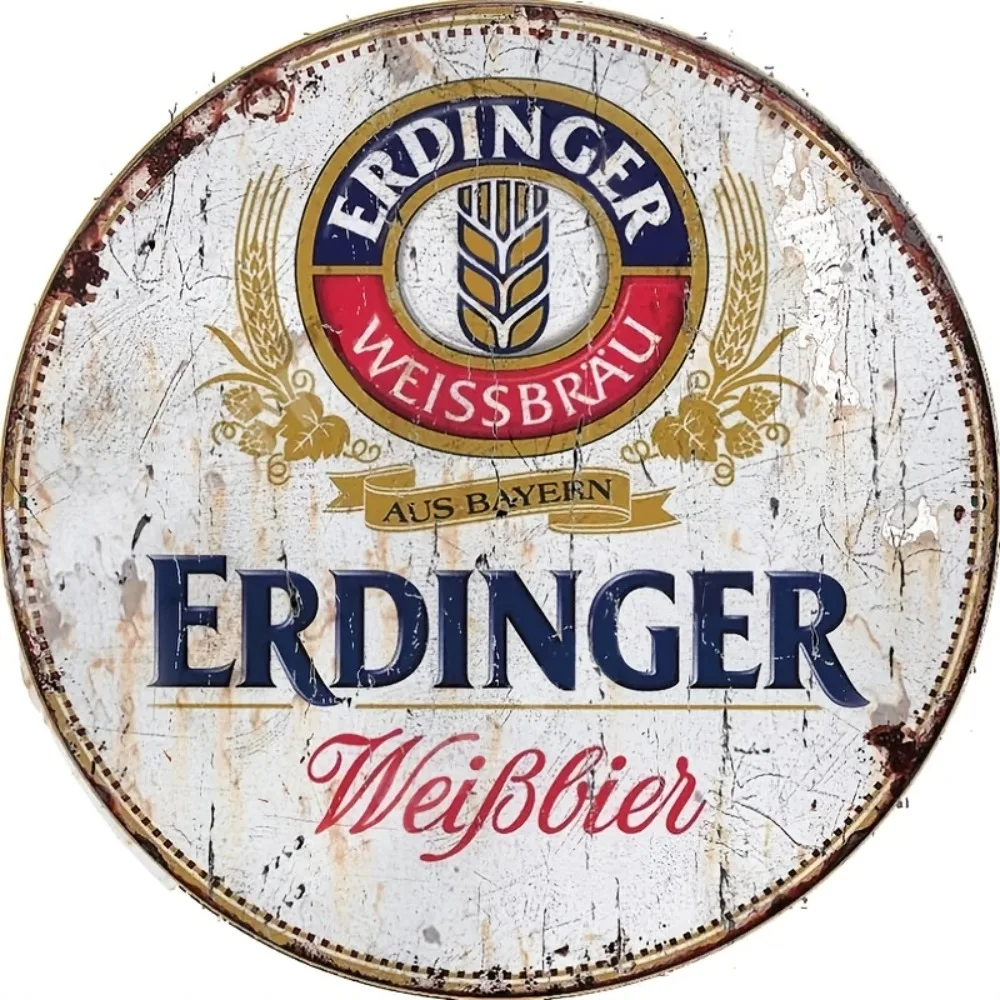 Erdinger Beer Vintage Round Al - огляд і ціна Home Bar Signs