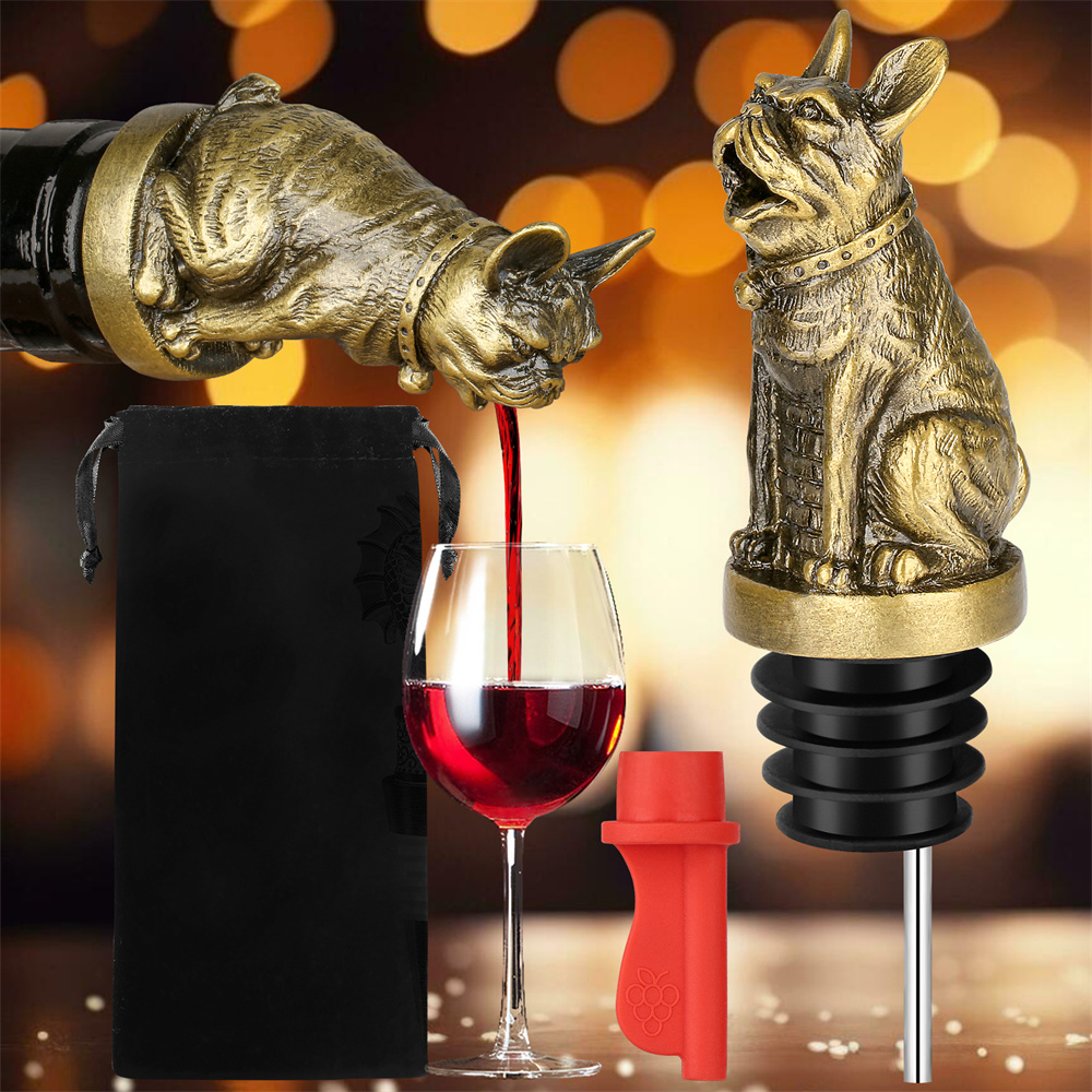 Cute French Bulldog Wine Pouer - огляд і ціна Wine Preservation Pump