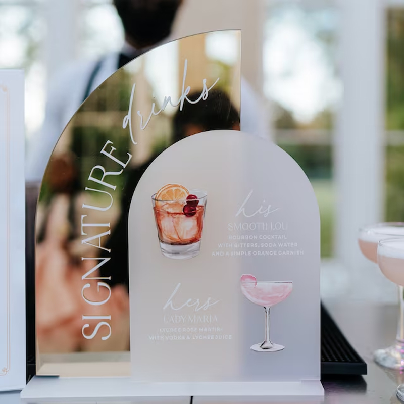 Gold Mirror Wedding Bar Menu S - огляд і ціна Cocktail Recipe Book